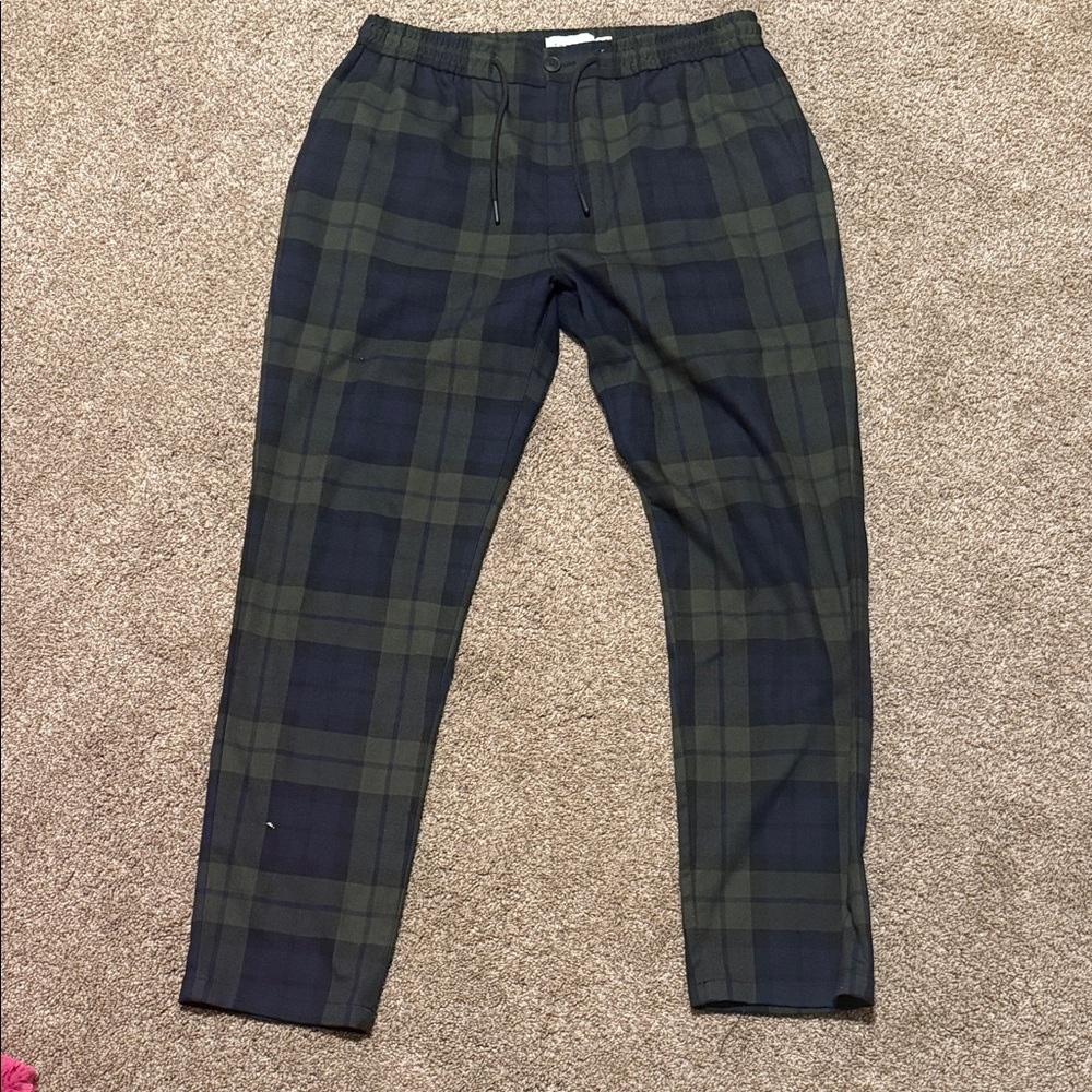 Topman Green and Navy Plaid pants